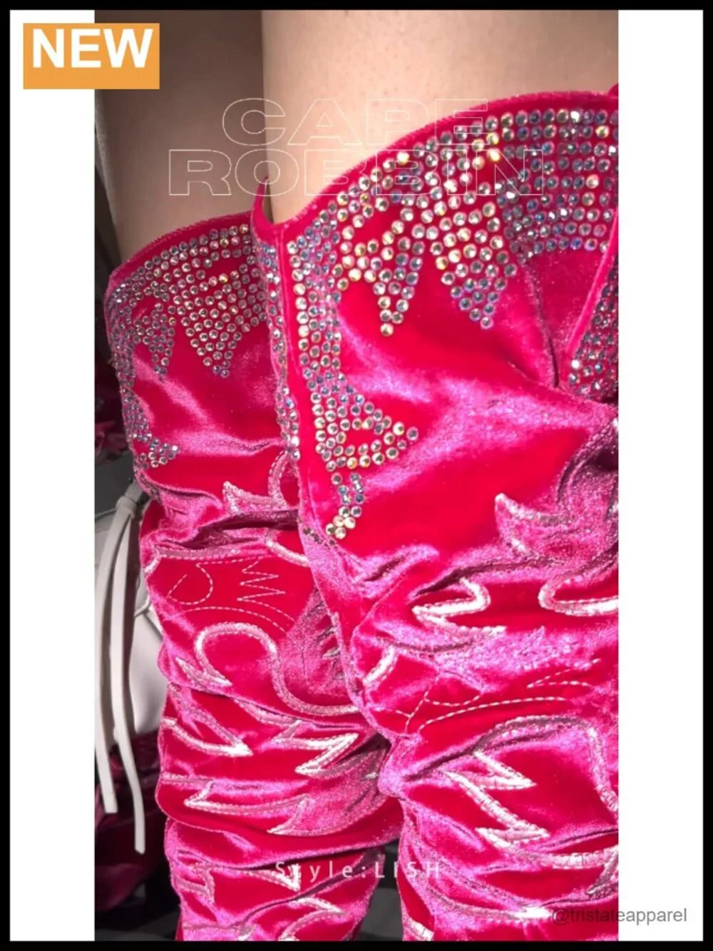 Rhinestone Embroidered Thigh High Slouchy Wide Calf Pull On Over The Knee Boots
